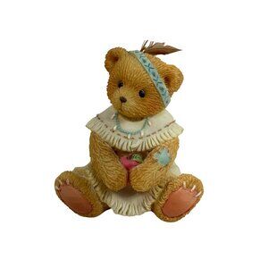 Cherished Teddies "Little Whitefeather" Figurine Collectible 1995 Resin Bear